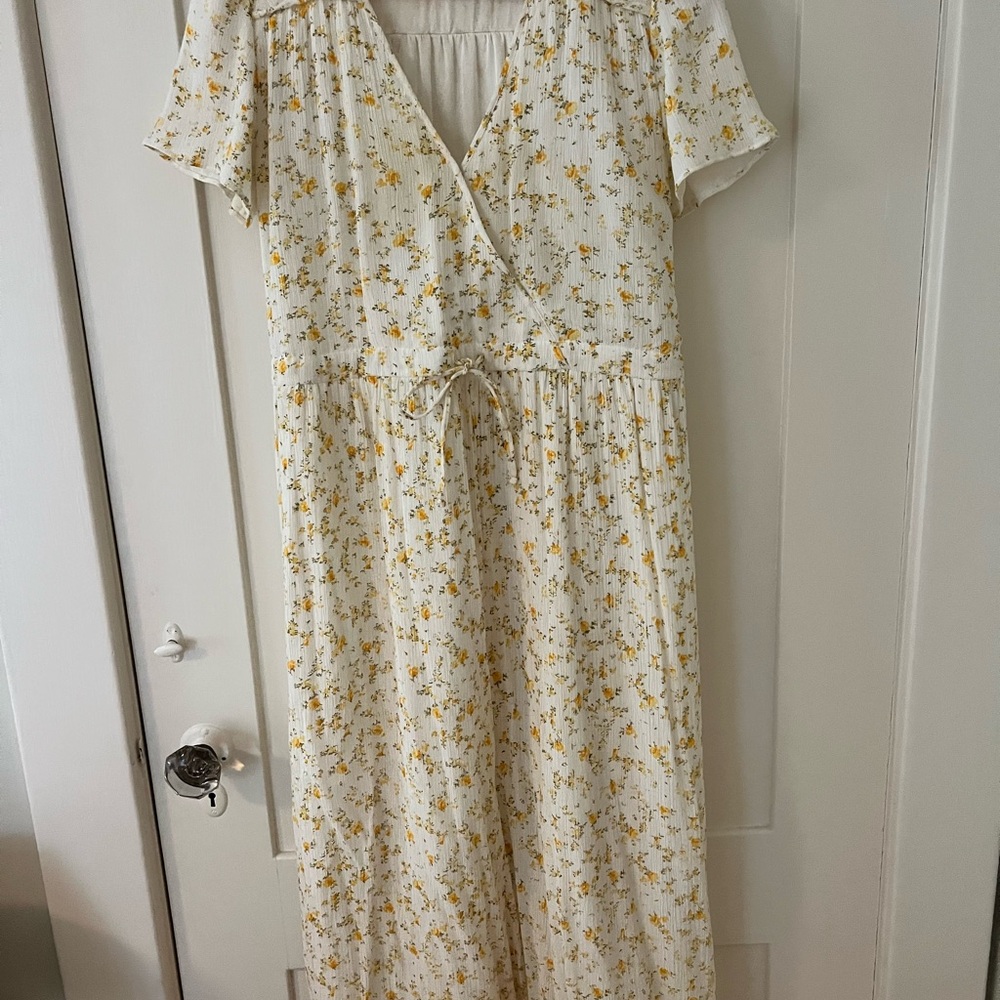 Christy Dawn Floral White and Yellow Dress